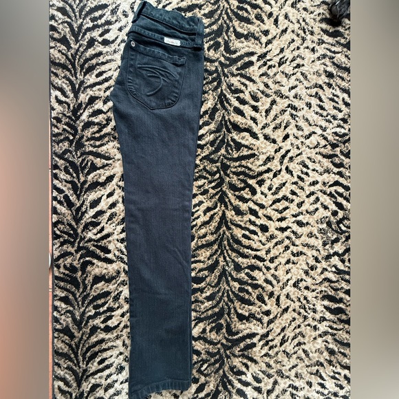 EUC Frankie B. Rockstar Black Straight Jeans With Ankle Zip-Up Size 2 - Picture 1 of 6